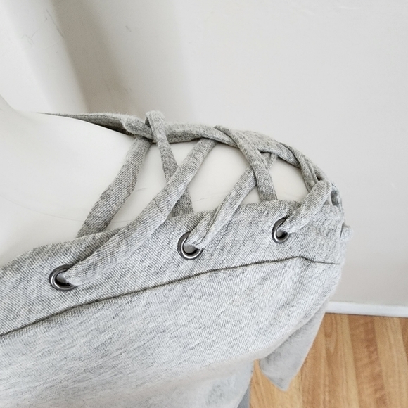 Enza Costa Lace Up Shoulder Cashmere Long Sleeve Top Size Medium - Picture 8 of 17